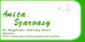 anita szarvasy business card